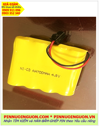 Pin sạc 4.8v-AA700mAh, Pin sạc NiCd 4.8v-AA700mAh, Pin sạc công nghiệp 4.8v-AA700mAh